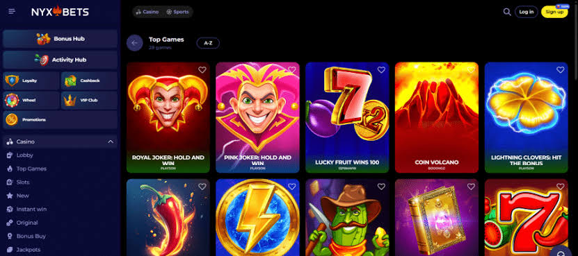 NyxBets live casino sectie met Evolution Games