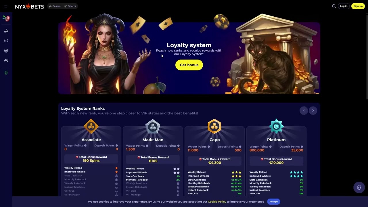 NyxBets sportsbook met voetbal en andere sporten